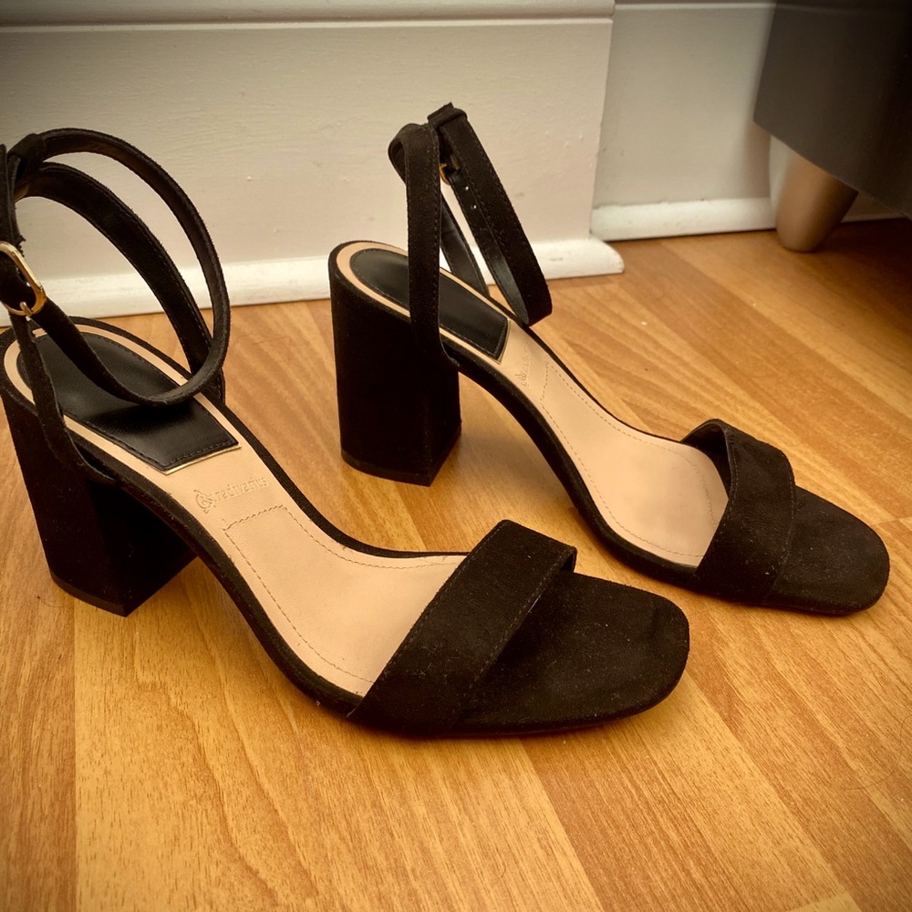 Black Strap Sandals with Heels from Stradivarius